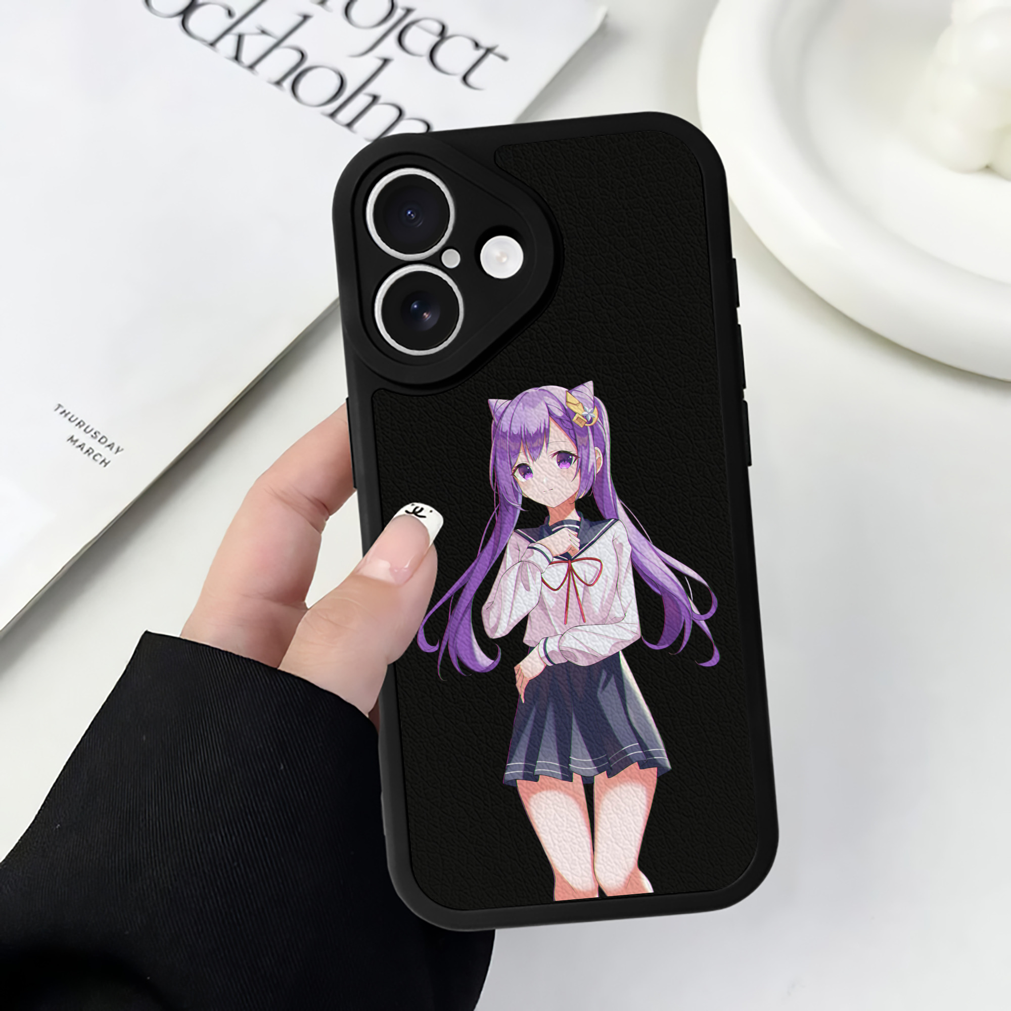 げんし神 刻晴 こくせい genshin Kokusei 【iPhone 16シリーズ対応】シリコンスマホケース（レザー調） 材質：シリコン